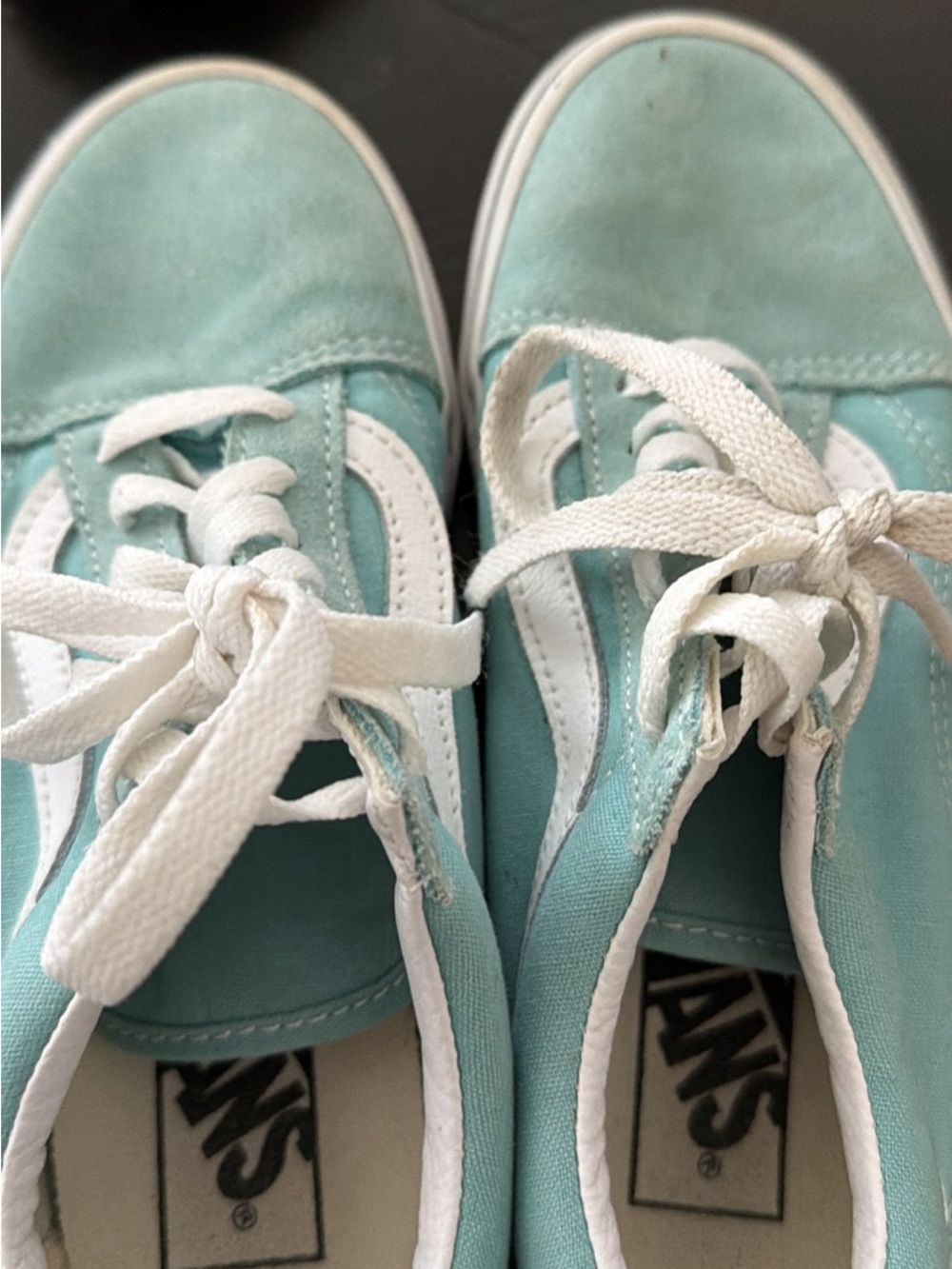 Vans Kids Old Skool Sneakers in Aqua and White